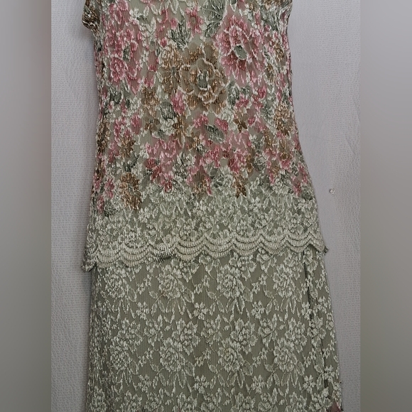 Vintage Easter Full Lace Detailed Elegant Floral Wedding Scalloped  Dress Small - Picture 9 of 12